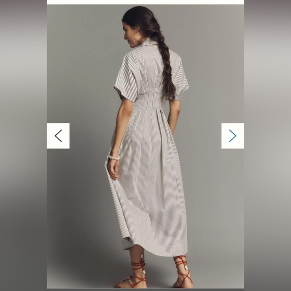 Anthropologie The Tobie Shirt Dress by Exquise XXS Black & White Stripe NWT - Picture 3 of 6